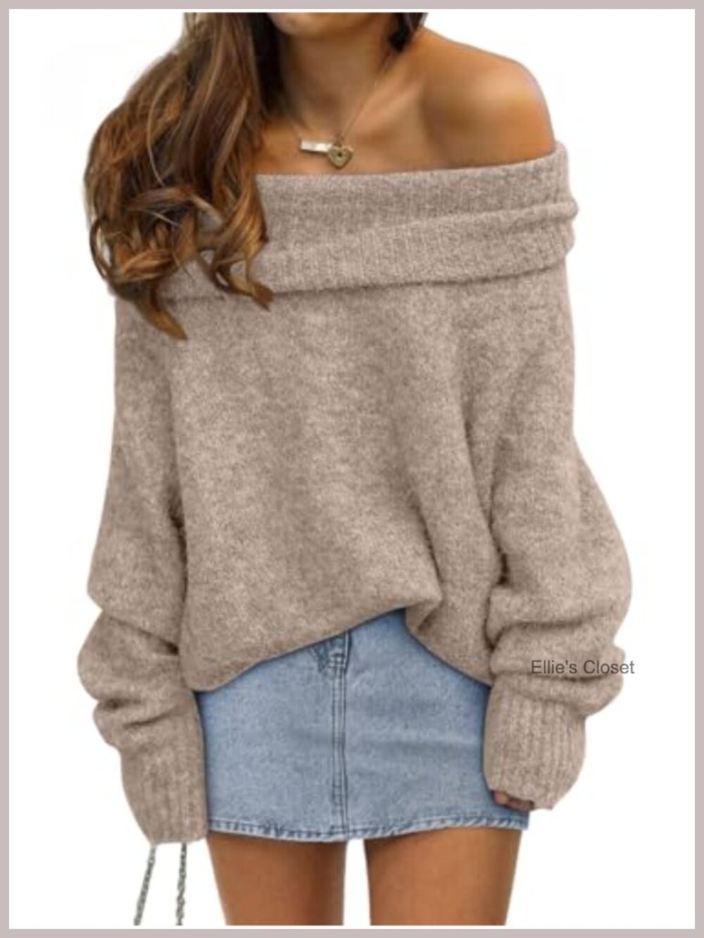 Off The Shoulder Oversized Pullover Sweater Long Sleeve Casual Fall Winter Top